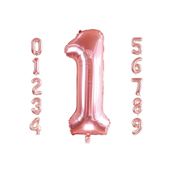 Patladı Gitti 32-34 inç 82 cm 1 Bir Rakam Rose Gold Folyo Balon