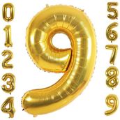 Patladı Gitti 32-34 inç 82 cm 9 Dokuz Rakam Gold Folyo Balon