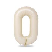 Patladı Gitti 34 inç 76-82 cm 0 Rakam Krem Folyo Balon