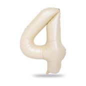 Patladı Gitti 34 inç 76-82 cm 4 Rakam Krem Folyo Balon