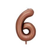 Patladı Gitti 34 inç 76-82 cm 6 Rakam Karamel Folyo Balon