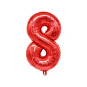 Patladı Gitti 34 inç 76-82 cm 8 Rakam Kırmızı Folyo Balon