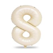 Patladı Gitti 34 inç 76-82 cm 8 Rakam Krem Folyo Balon