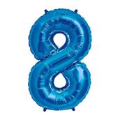 Patladı Gitti 34 inç 76-82 cm 8 Rakam Mavi Folyo Balon
