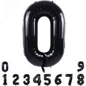 Patladı Gitti 34 inç 82 cm 0 Siyah Rakam Folyo Balon