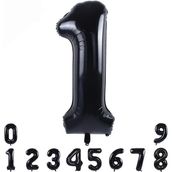 Patladı Gitti 34 inç 82 cm 1 Siyah Rakam Folyo Balon
