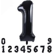 Patladı Gitti 34 inç 82 cm 1 Siyah Rakam Folyo Balon