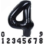 Patladı Gitti 34 inç 82 cm 4 Siyah Rakam Folyo Balon
