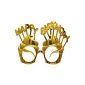 Patladı Gitti Gold Happy Birthday Parti Gözlüğü