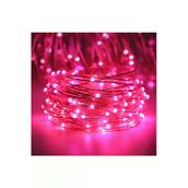 Pazariz 10Mt Peri Pembe 100 Led Pilli Noel Parti Yılbaşı Ağaç Dekor Aydınlatma Lamba Animasyonlu Süsleme