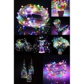 Pazariz 10Mt Peri Rgb 100 Led Pilli Noel Parti Yılbaşı Ağaç Dekoratif Aydınlatma Lambası Animasyonlu Süsleme