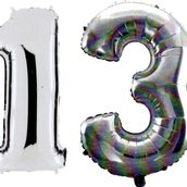 Pazarız 90 cm 13 Yaş Sayı Folyo Gümüş Balon