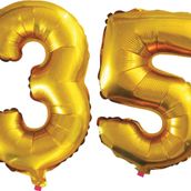 Pazarız 90 cm 35 Yaş Sayı Folyo Altın Balon