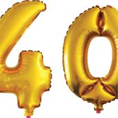 Pazarız 90 cm 40 Yaş Sayı Folyo Altın Balon
