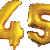 Pazarız 90 cm 45 Yaş Sayı Folyo Altın Balon