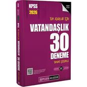 Pegem Yayınları 2026 KPSS Tüm Adaylar İçin Vatandaşlık Tamamı Çözümlü 30 Deneme
