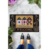Pelangi Dijital Baskılı Welcome Yazılı Ev Desenli Dekoratif Kapı Önü Paspası - Sarı - 45 x 65 cm
