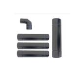 Pelet Soba Boru Set 4 Adet 33 Cm Boru Dirsek Soba Borusu Çap 8cm Siyah