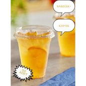 Pem Ambalaj 14 OZ Plastik Pet Milkshake Limonata Bardak Kapak 50 Adet