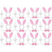 Pembe Tavşan Kostüm Seti - Taç Ponpon Kuyruk 12 Li Paket