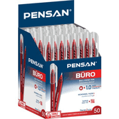 Pensan Büro 2270 1 mm 50'li Kırmızı Tükenmez Kalem