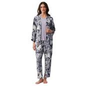 Penye Mood Kadın Pijama Takımı, Lila, Zikzak Desen, M Beden