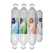 Pera Water Kapalı Kasa Su Arıtma Cihazlarına Uygun Mebransız İnline 4'lü Filtre Seti ve Bağlantı Dirseği