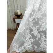 Perde Alemi Gül Desenli Dantel Sık Pile 1-3 450x250 cm Tül Perde