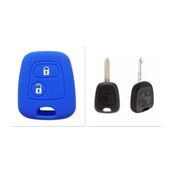 Peugeot 206 207 Citröen C2 C4 Uyumlu 2 Tuşlu Silikon Anahtar Koruma Kılıfı - Mavi