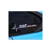Peugeot 307 Yan Cam Sticker Oto Kapı 20 Cm X 7 Cm Holo-Chroma