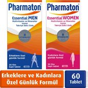 Pharmaton Essential Men&Women 30 Tablet - Magnezyum ,Vitamin B, Vitamin D, Multivitamin - --