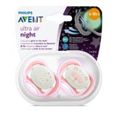 Philips Avent SCF376/22 2'li Ultra Air Night Karanlıkta Parlar 6-18 Ay Kız Emzik