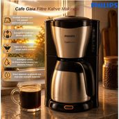 Philips HD7546/20 Cafe Gaia Filtre Kahve Makinesi - Siyah - Gri