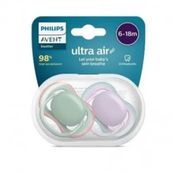 Philips SCF085/16 Avent Ultra Air 2'li Gri Yeşil 6-18 Ay Emzik