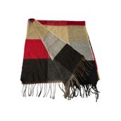 Phuti Collection KARELİ UNISEX ATKI KIRMIZI Tek Ebat