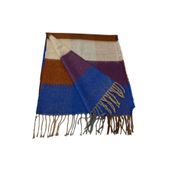 Phuti Collection KARELİ UNISEX ATKI MAVİ Tek Ebat