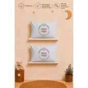 Pia Baby İsimli Kız Bebek 2'Li Yastık Kılıfı 35X45 Cm %100 Pamuk Organik Baskılı İsme Özel Bebek Hediyesi