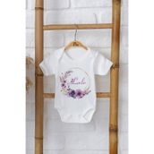 Pia Baby İsme Özel Kız Bebek Zıbını %100 Pamuk Çıtçıtlı Body Organik Baskılı Bebek Hediyesi