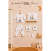 Pia Baby Kız Bebek İsme Özel %100 Pamuk Zıbın Set Ve Yastık Kılıfı Yenidoğan Bebek Hediyesi