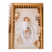 Pia Baby Yeni Doğan Bebek Hediyesi İsme Özel Kız Bebek Battaniyesi 80X80 Cm %100 Pamuk Ham Bez Kıyafet Kesesi