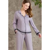 Pierre Cardin 2200 Kadın Uzun Kollu Gömlek Pijama Takımı, Royal, S Beden