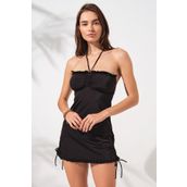 Pierre Cardin 231128 Siyah Jersey Soft Straplez Elbise Mayo