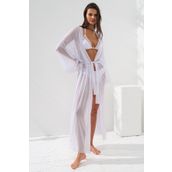 Pierre Cardin 231812 Beyaz Belden Bağlamalı Kadın Kimono