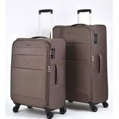 Pierre Cardin 4200 Kahverengi Orta Boy Ultra Light Hafif Lüx Kumaş Tekerlekli Valiz