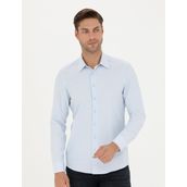 Pierre Cardin 50275690-VR036 Mavi Desenli Erkek Gömlek