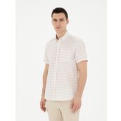 Pierre Cardin 50289412-VR011 Bej Kısa Kollu Erkek Gömlek