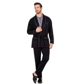 Pierre Cardin 5605 Erkek Pijama Takımı, 3'lü Rob Set, Siyah, S Beden