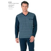 Pierre Cardin 6110 Erkek Uzun Kollu V Yaka Pijama Takımı, Lacivert, S Beden