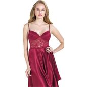Pierre Cardin 627 Bordo Saten Dantelli Gecelik