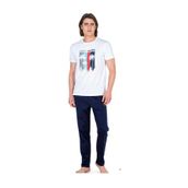 Pierre Cardin Erkek Kısa Kollu Penye Pijama Takımı, Beyaz, S Beden